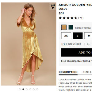Lulus Golden Yellow Velvet High-Low Wrap Dress